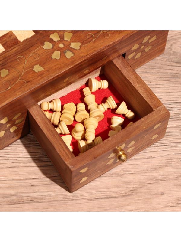 Шахматы дорожные 20,5х20,5х7 см, дерево шишам