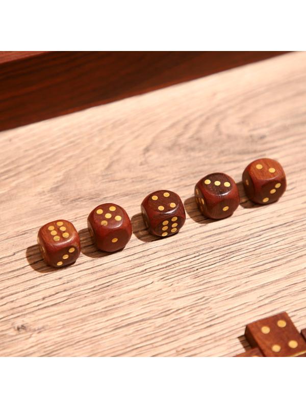 Игра настольная 2в1 (домино + кубики) 19х6х5 см, дерево шишам