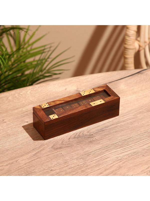 Игра настольная 2в1 (домино + кубики) 19х6х5 см, дерево шишам