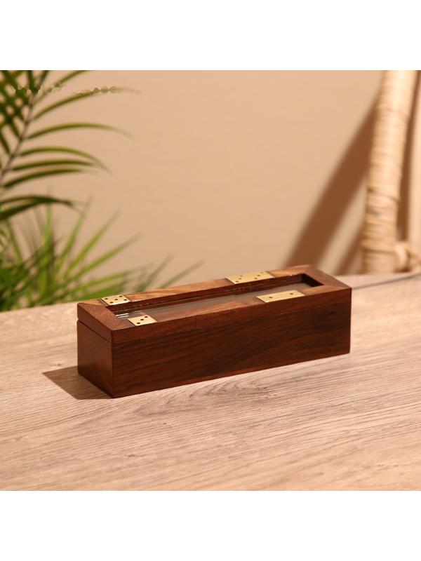 Игра настольная 2в1 (домино + кубики) 19х6х5 см, дерево шишам