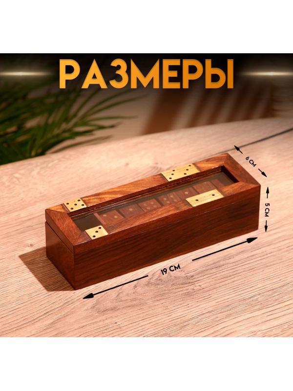 Игра настольная 2в1 (домино + кубики) 19х6х5 см, дерево шишам