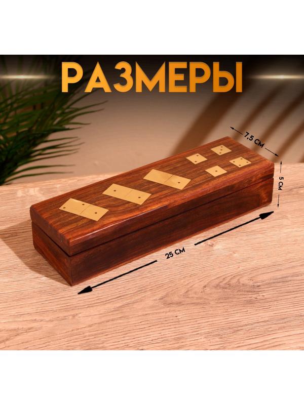 Игра настольная 2в1 (домино + кубики) 25х7,5х5 см, дерево шишам