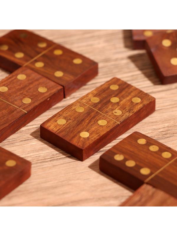 Игра настольная 2в1 (домино + кубики) 25х7,5х5 см, дерево шишам