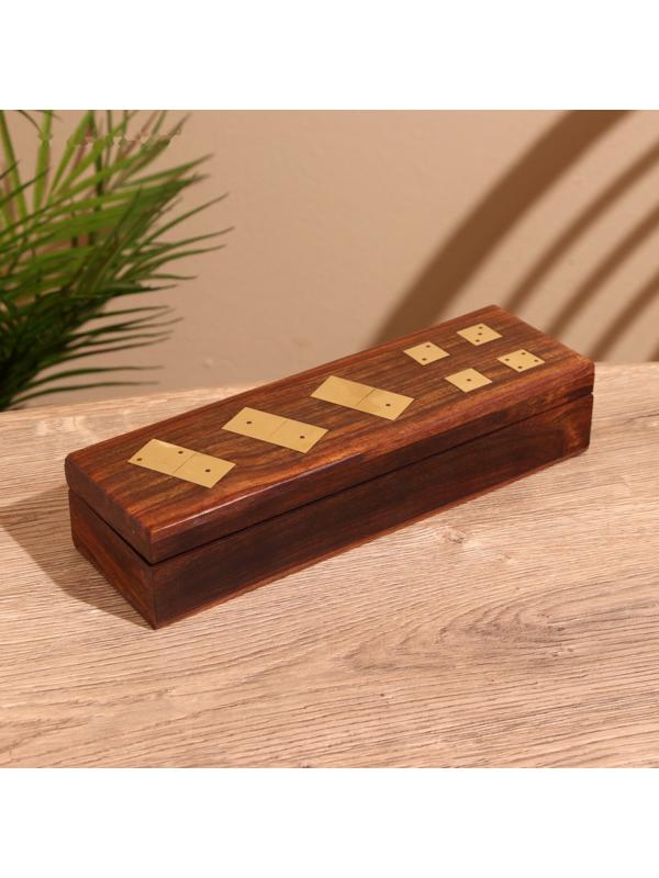 Игра настольная 2в1 (домино + кубики) 25х7,5х5 см, дерево шишам