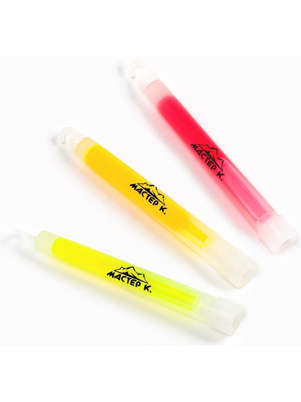 Неоновые светящиеся палочки, набор 3 шт., зеленый, желтый, оранжевый, 15 см