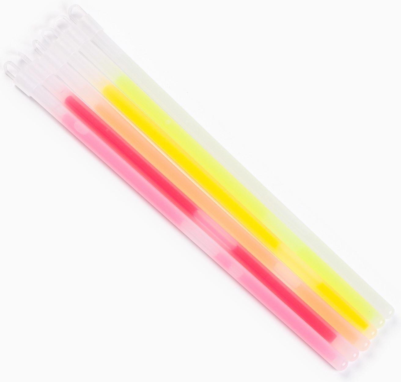 Неоновые светящиеся палочки, набор 6 шт., 30 см