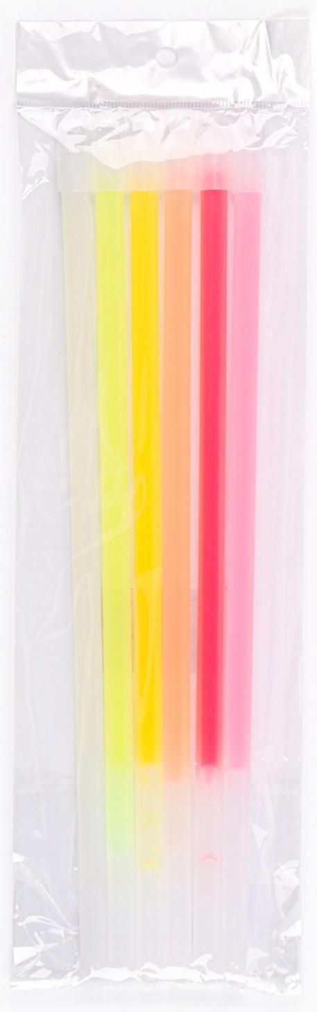 Неоновые светящиеся палочки, набор 6 шт., 30 см