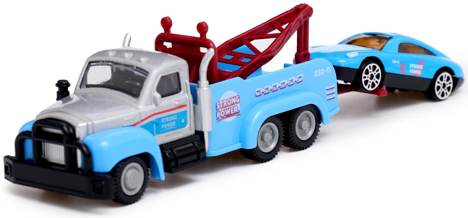 Грузовик металлический «Эвакуатор», с машинкой, цвет МИКС