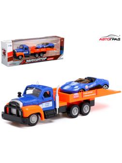Грузовик металлический «Эвакуатор», с машинкой, цвет МИКС