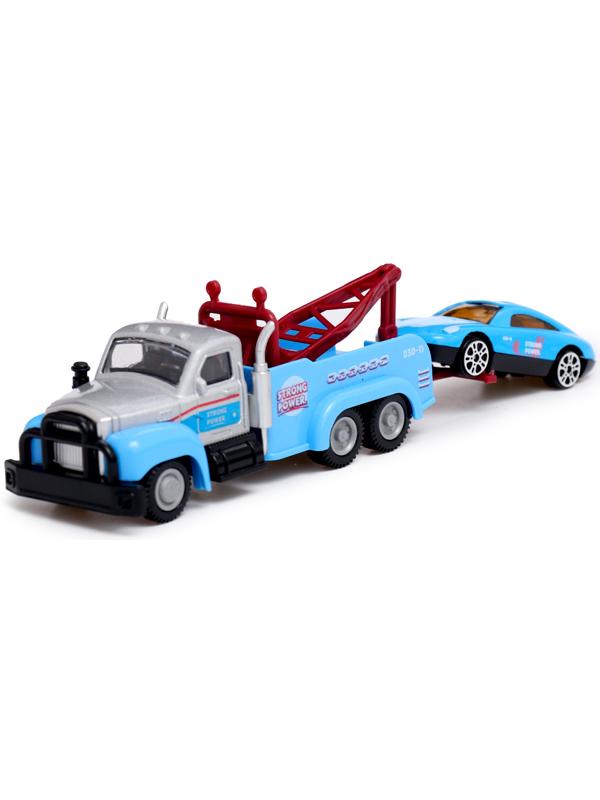 Грузовик металлический «Эвакуатор», с машинкой, цвет МИКС