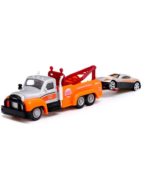 Грузовик металлический «Эвакуатор», с машинкой, цвет МИКС