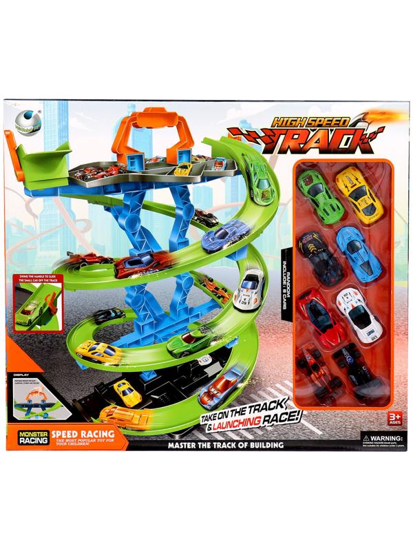 Автотрек «Виражи», в комплекте 8 машинок