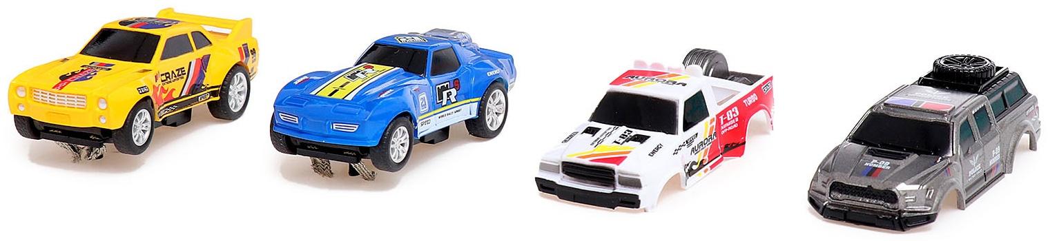 Автотрек «Турбо кросс», с 4 машинами работает от сети, длина трека 8,38 м.