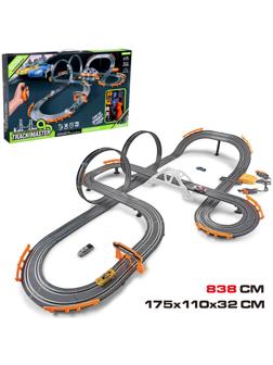 Автотрек «Турбо кросс», с 4 машинами работает от сети, длина трека 8,38 м.