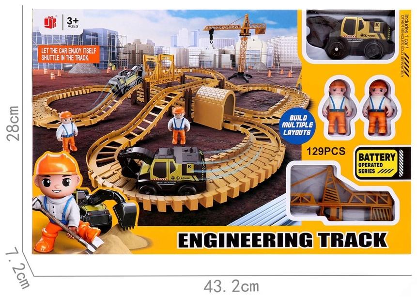 Автотрек «Стройка», с машинкой, краном и фигурками, работает от батареек