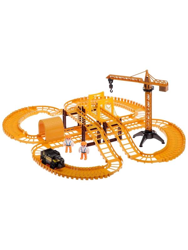 Автотрек «Стройка», с машинкой, краном и фигурками, работает от батареек