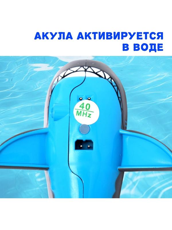 Акула «Белая», радиоуправляемая, плавает, работает от аккумулятора, цвет серый