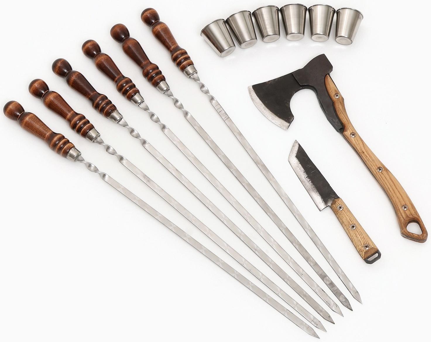 Набор с шампурами подарочный «Орёл», с топором, в кейсе