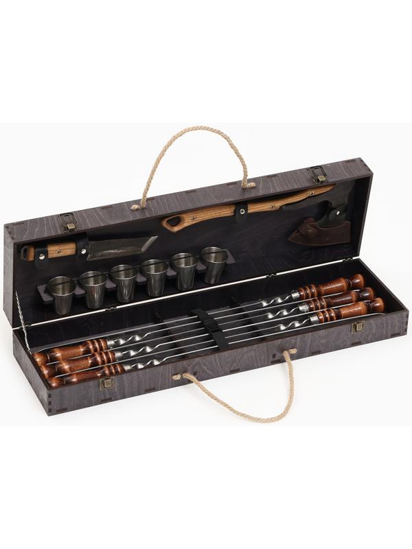 Набор с шампурами подарочный «Орёл», с топором, в кейсе