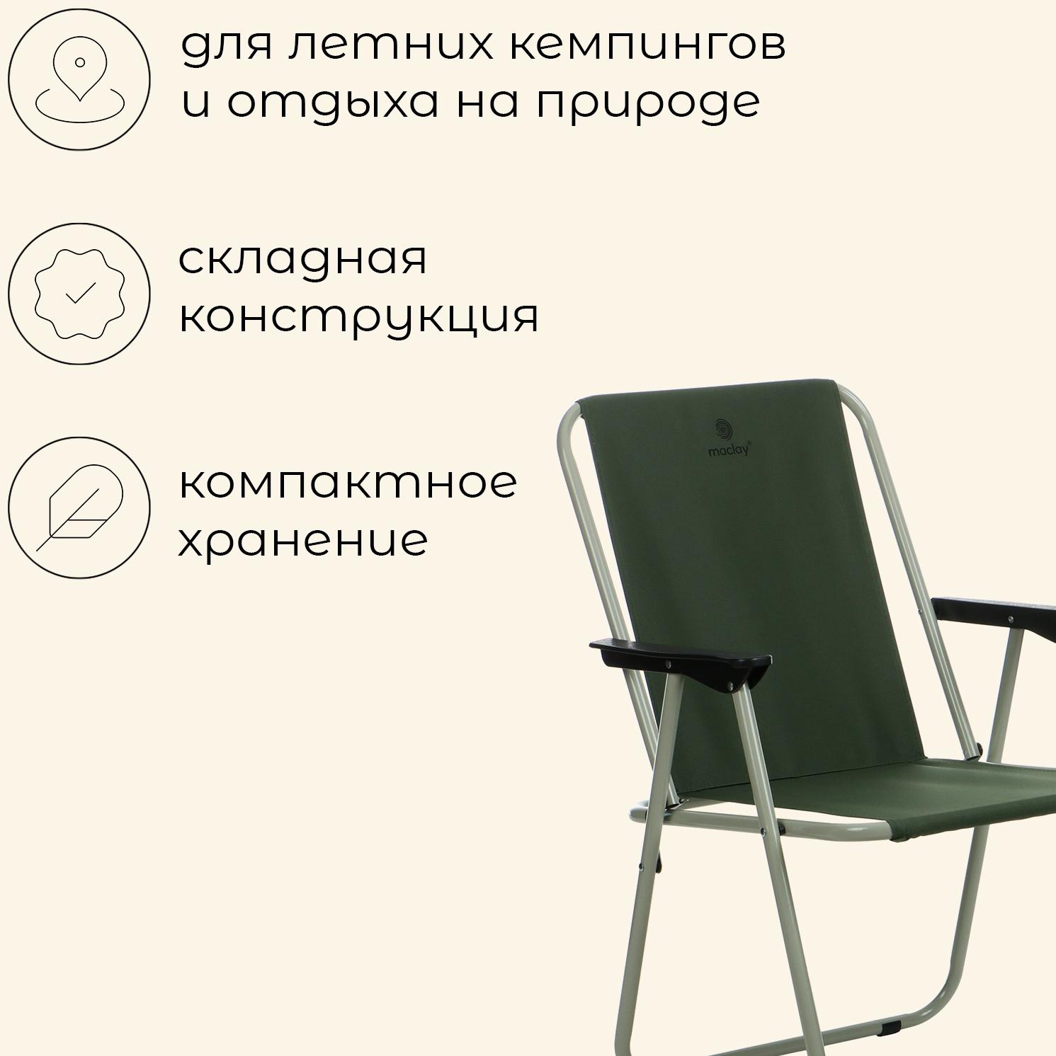 Кресло maclay, складное, 47 х 52 х 75 см, до 100 кг, цвет зелёный