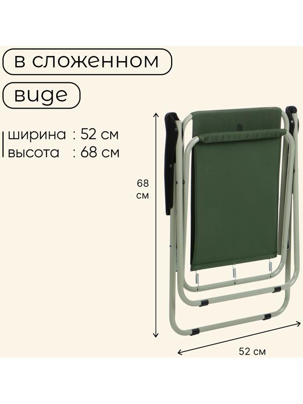 Кресло maclay, складное, 47 х 52 х 75 см, до 100 кг, цвет зелёный