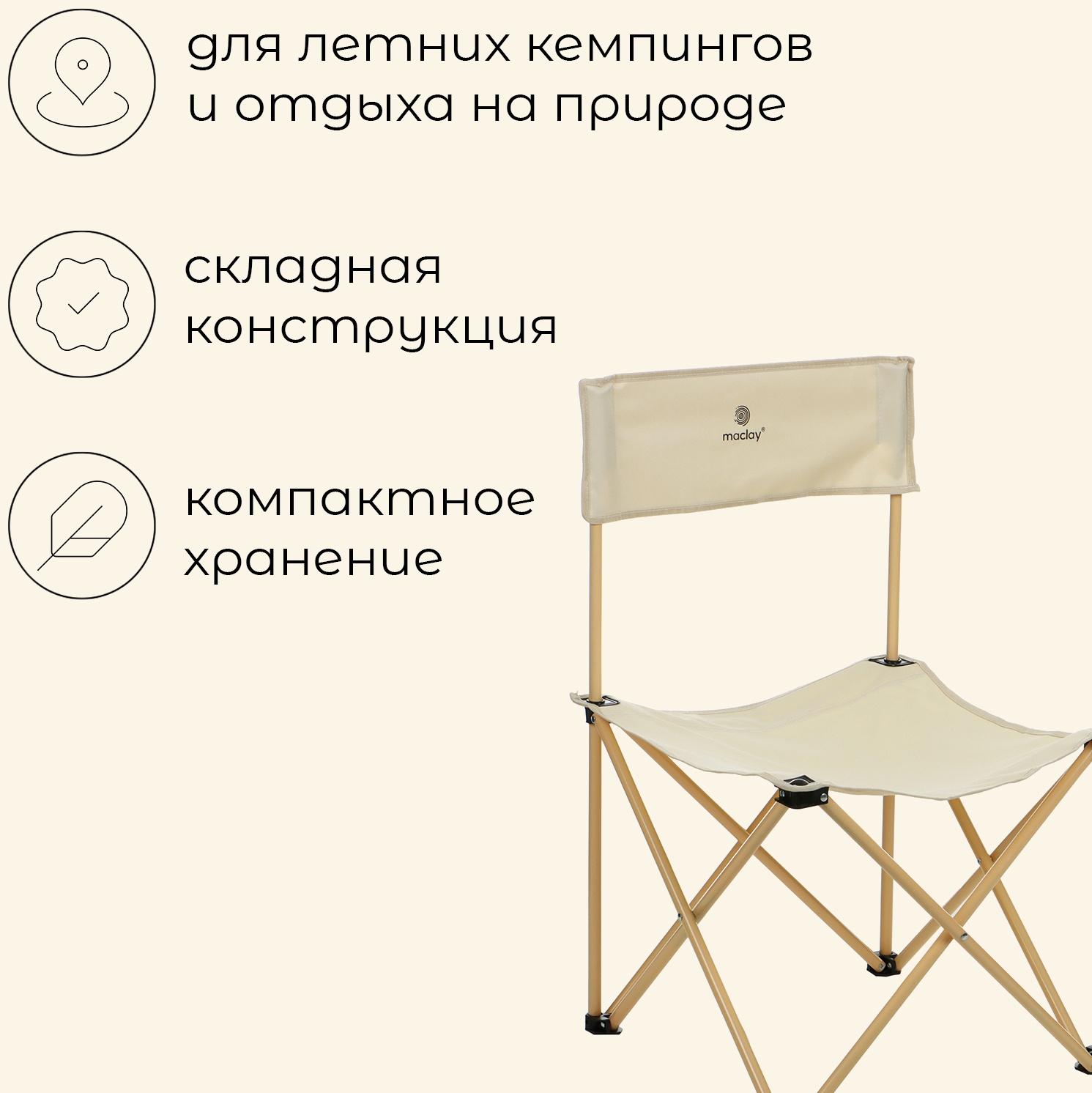 Кресло складное, 50 х 50 х 80 см, до 100 кг, цвет бежевый