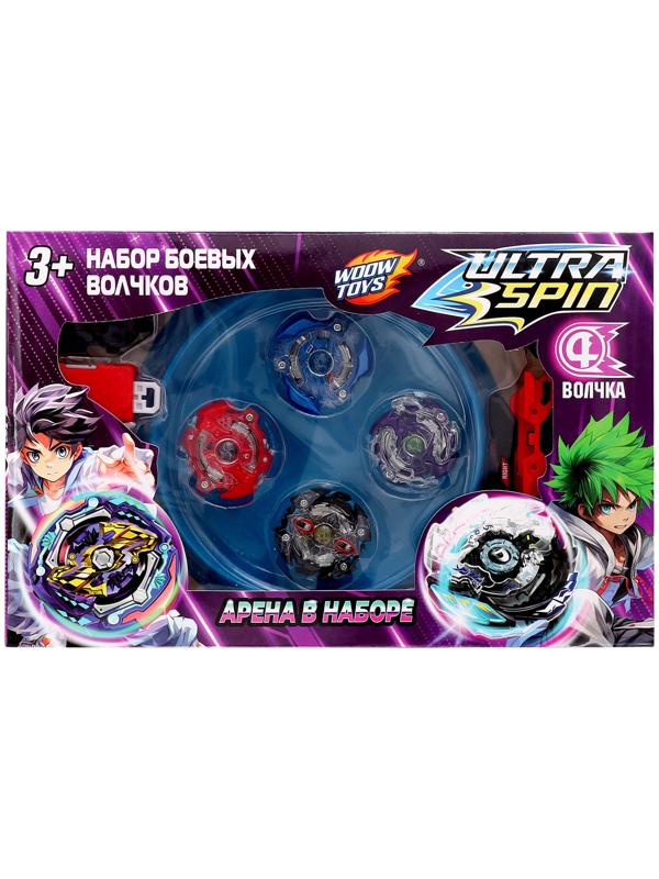 Набор боевых волчков ULTRA SPIN, 2 запуска, 4 волчка, 1 арена