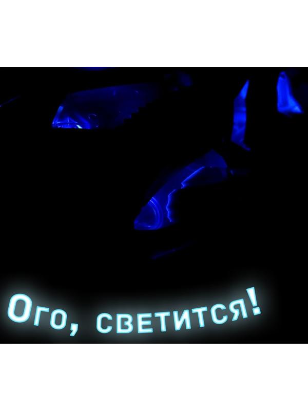 Акула «Белая», работает от батареек, световые и звуковые эффекты, цвет серый