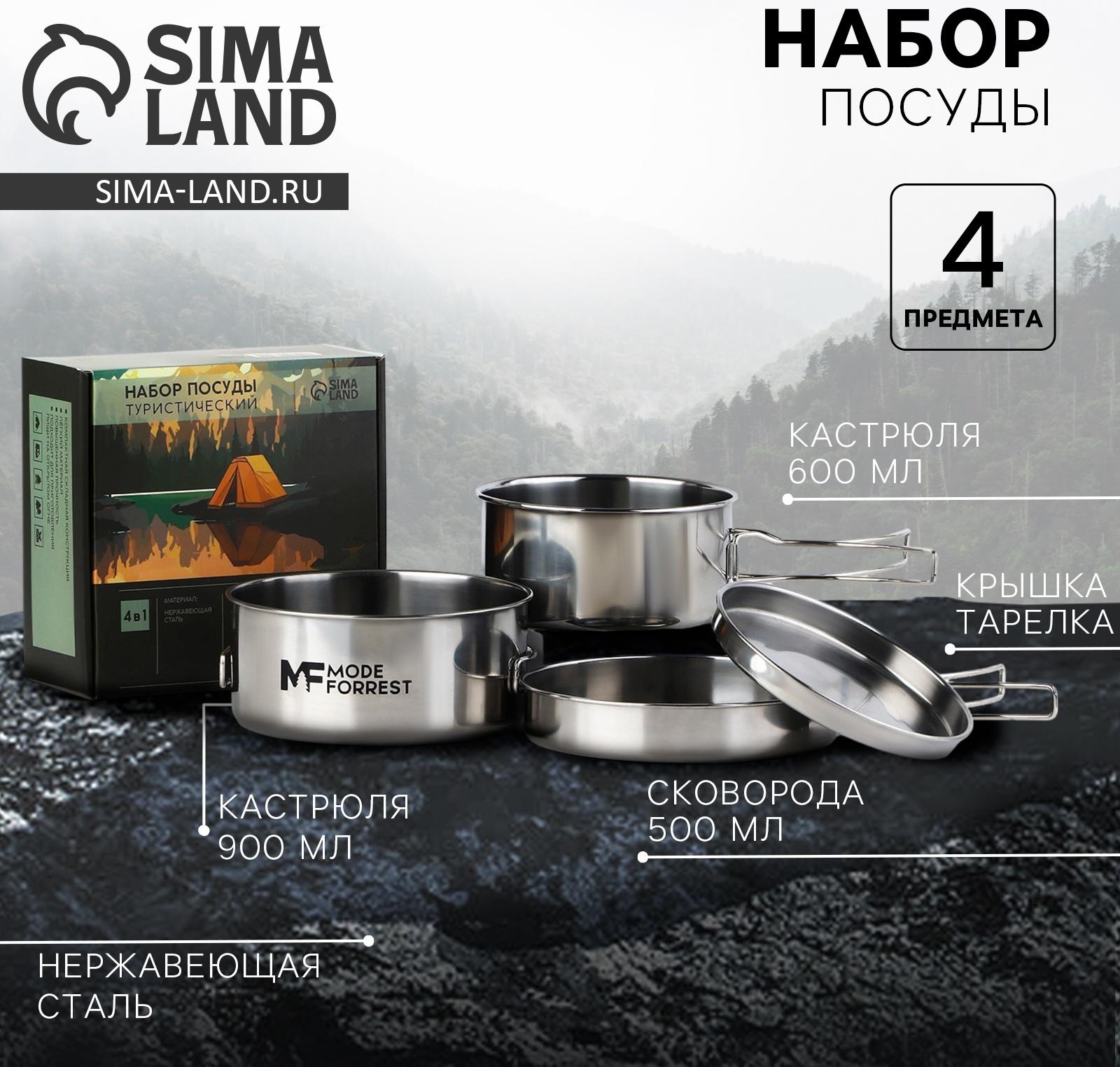 Подарочный набор посуды для похода «В поход», 4 предмета