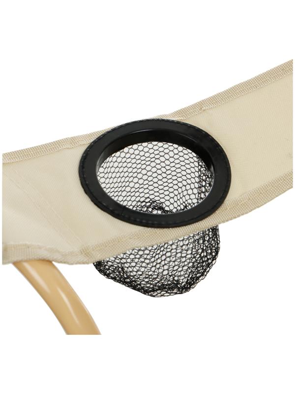 Кресло складное maclay, с подстаканником, 48 х 48 х 76 см, до 100 кг, цвет бежевый