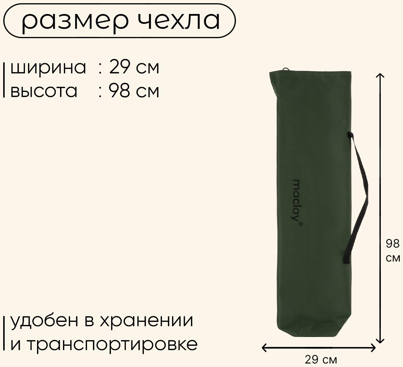 Раскладушка maclay, складная, 184 х 59 х 40 см, до 120 кг, цвет зелёный
