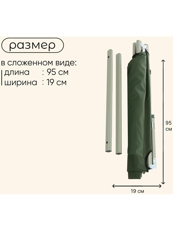 Раскладушка maclay, складная, 184 х 59 х 40 см, до 120 кг, цвет зелёный