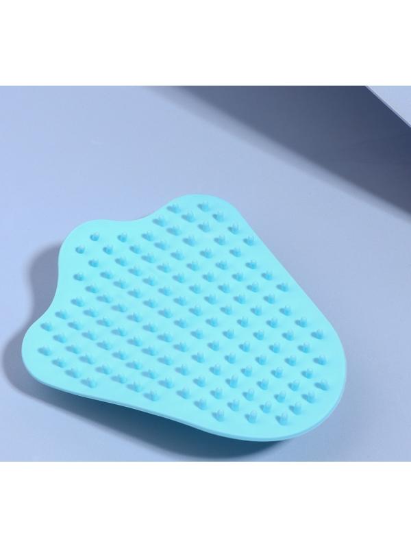 Массажёр - щётка, антицеллюлитный, 14 × 12 × 3,5 см, цвет голубой