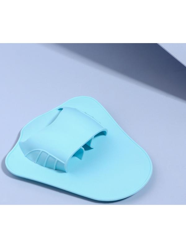 Массажёр - щётка, антицеллюлитный, 14 × 12 × 3,5 см, цвет голубой