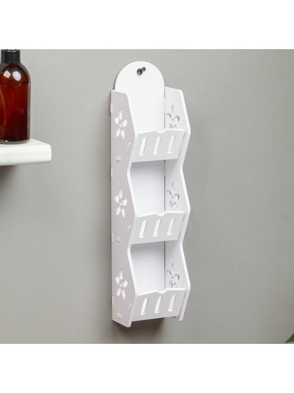 Полка для ванной комнаты 11 х 9 х 43 см, пластик