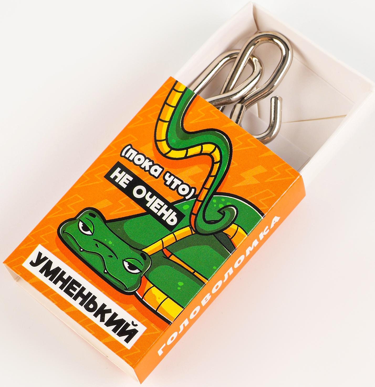 Головоломка металлическая «Мозгический взлёт» змея, в шоубоксе, МИКС