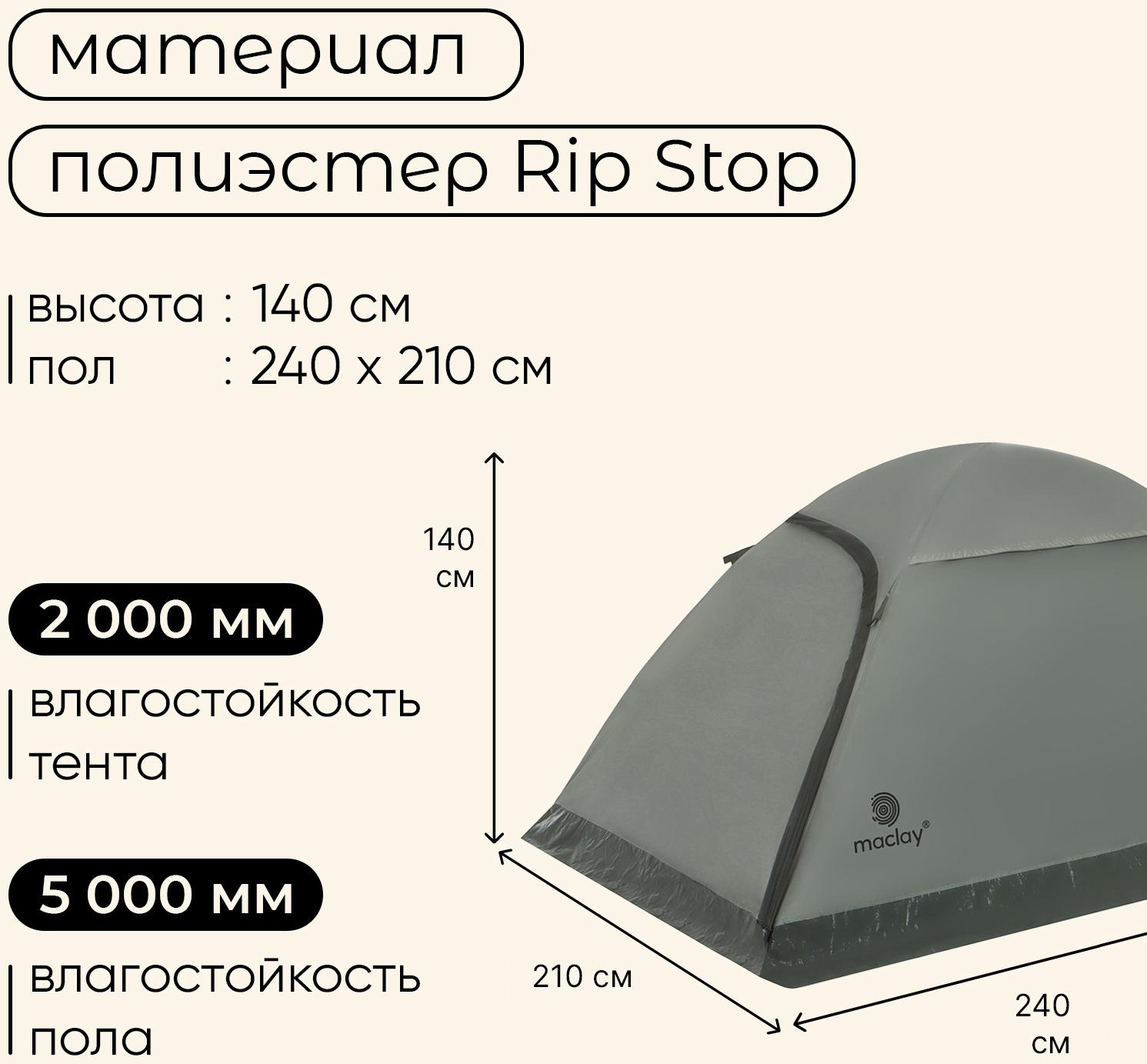Палатка туристическая, трекинговая maclay TAGANAY 4, 4-местная
