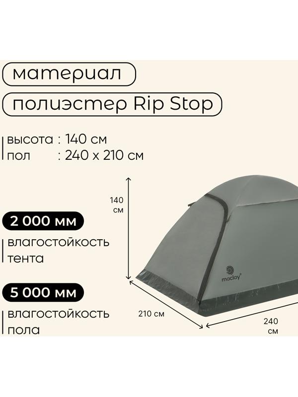 Палатка туристическая, трекинговая maclay TAGANAY 4, 4-местная