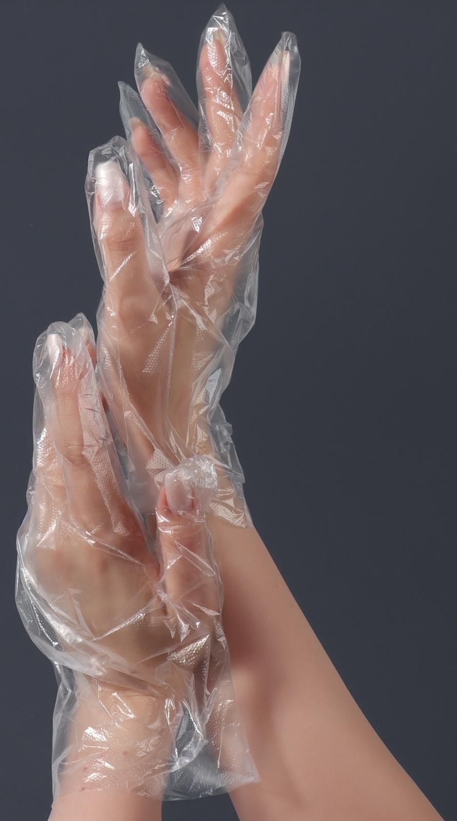 Перчатки одноразовые, универсальный размер, 100 шт, 0,7 микр, прозрачные