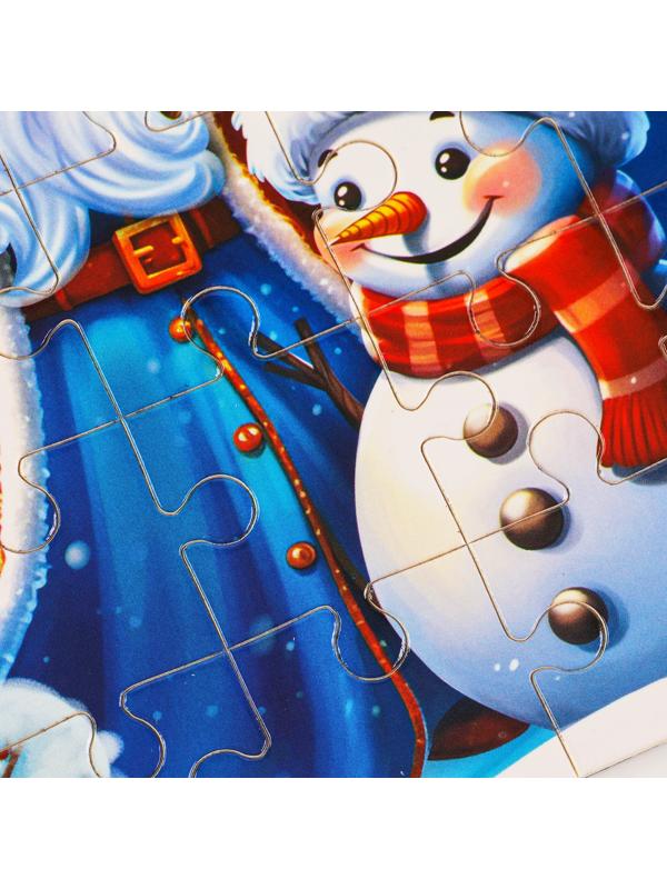 Пазл для детей магнитный деревянный «Новый год! Дед Мороз», 21×15 см, 35 элементов