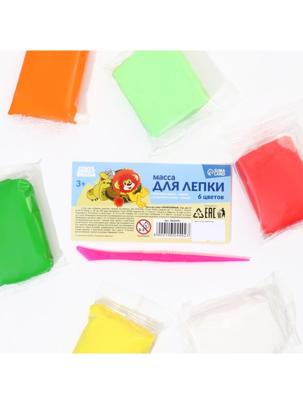 Масса для лепки, пластилин прыгающий «Союзмультфильм», 6 цветов