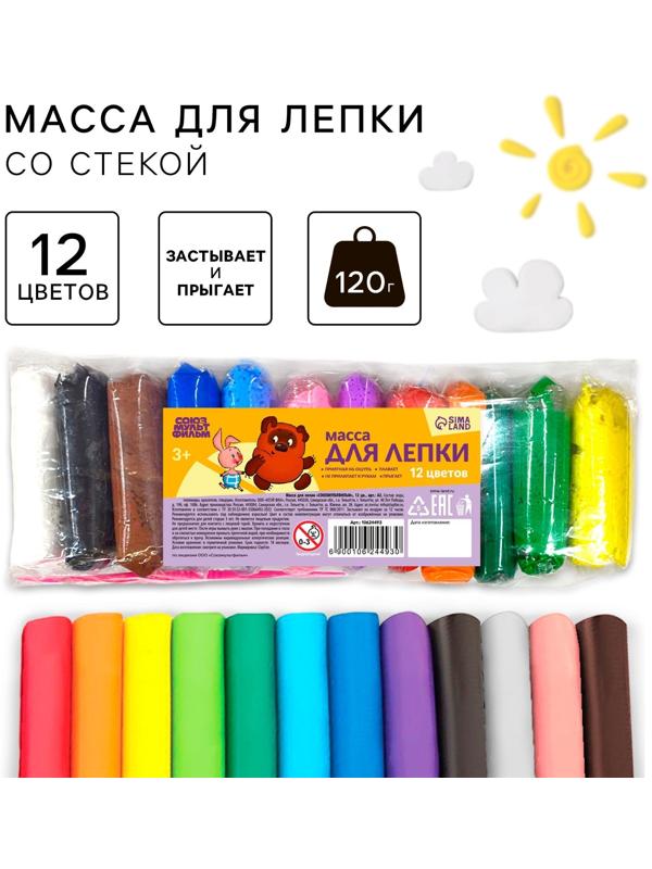 Воздушный пластилин, прыгающий «Союзмультфильм», 12 цветов