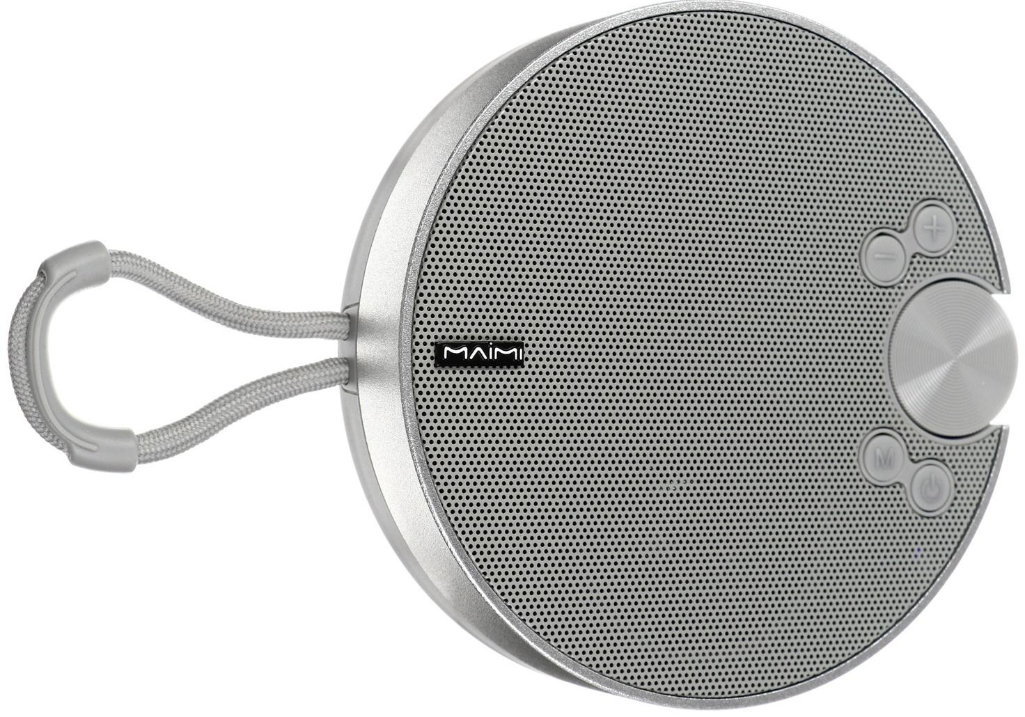 Портативная колонка Maimi F6, microUSB, FM, BT 5.1, 1200 мАч, серебристая
