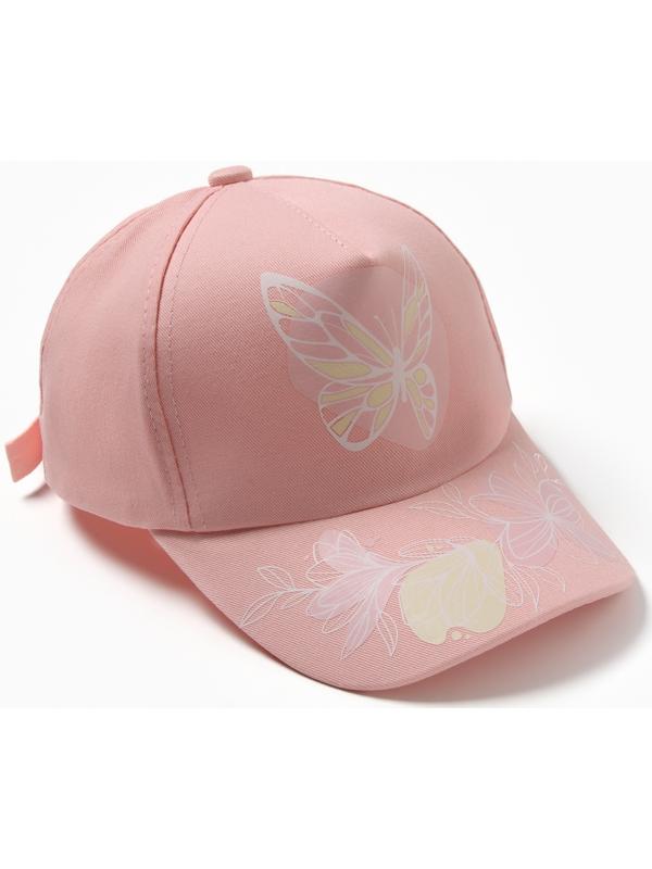 Бейсболка для девочки, цвет розовый, размер 54
