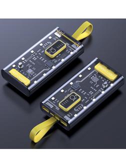 Внешний аккумулятор CRR-32, 10000 мАч, 2USB, Type-C, 2 А, дисплей, чёрный
