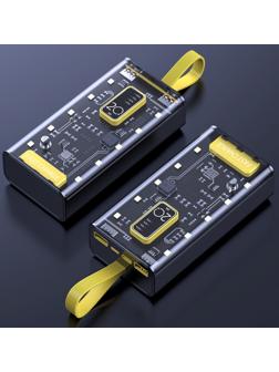 Внешний портативный аккумулятор CRR-33, 20000 мАч, 2USB, Type-C, 2 А, с дисплеем, чёрный