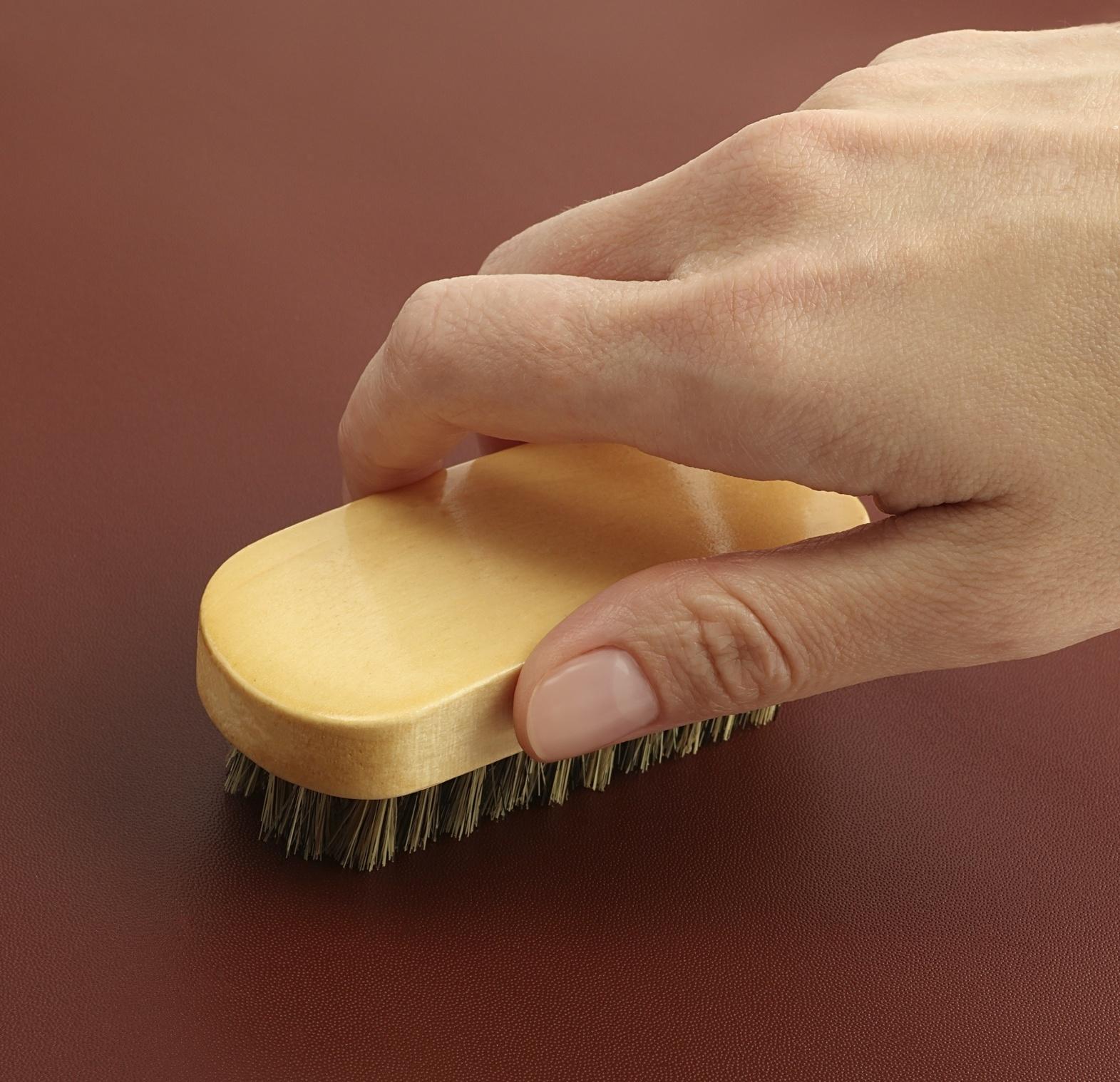 Щётка для полировки кожи, натуральный ворс, 9 × 3,8 см