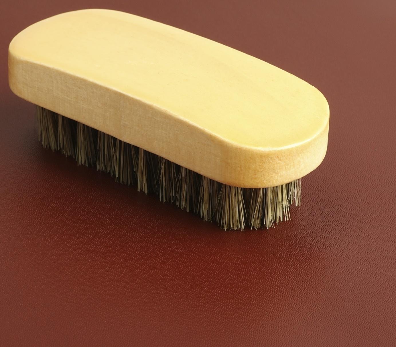 Щётка для полировки кожи, натуральный ворс, 9 × 3,8 см