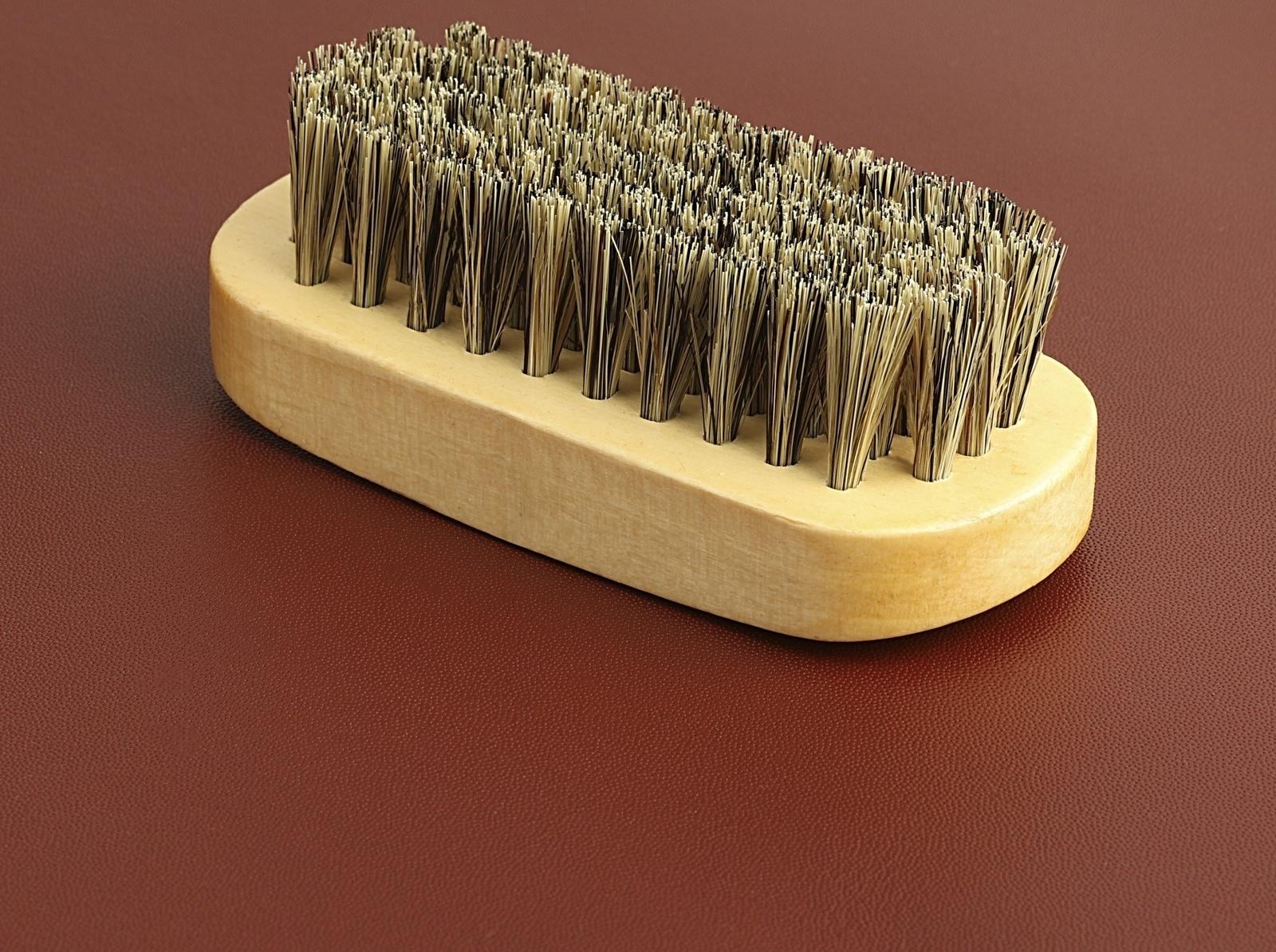 Щётка для полировки кожи, натуральный ворс, 9 × 3,8 см