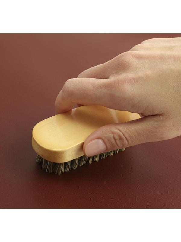 Щётка для полировки кожи, натуральный ворс, 9 × 3,8 см
